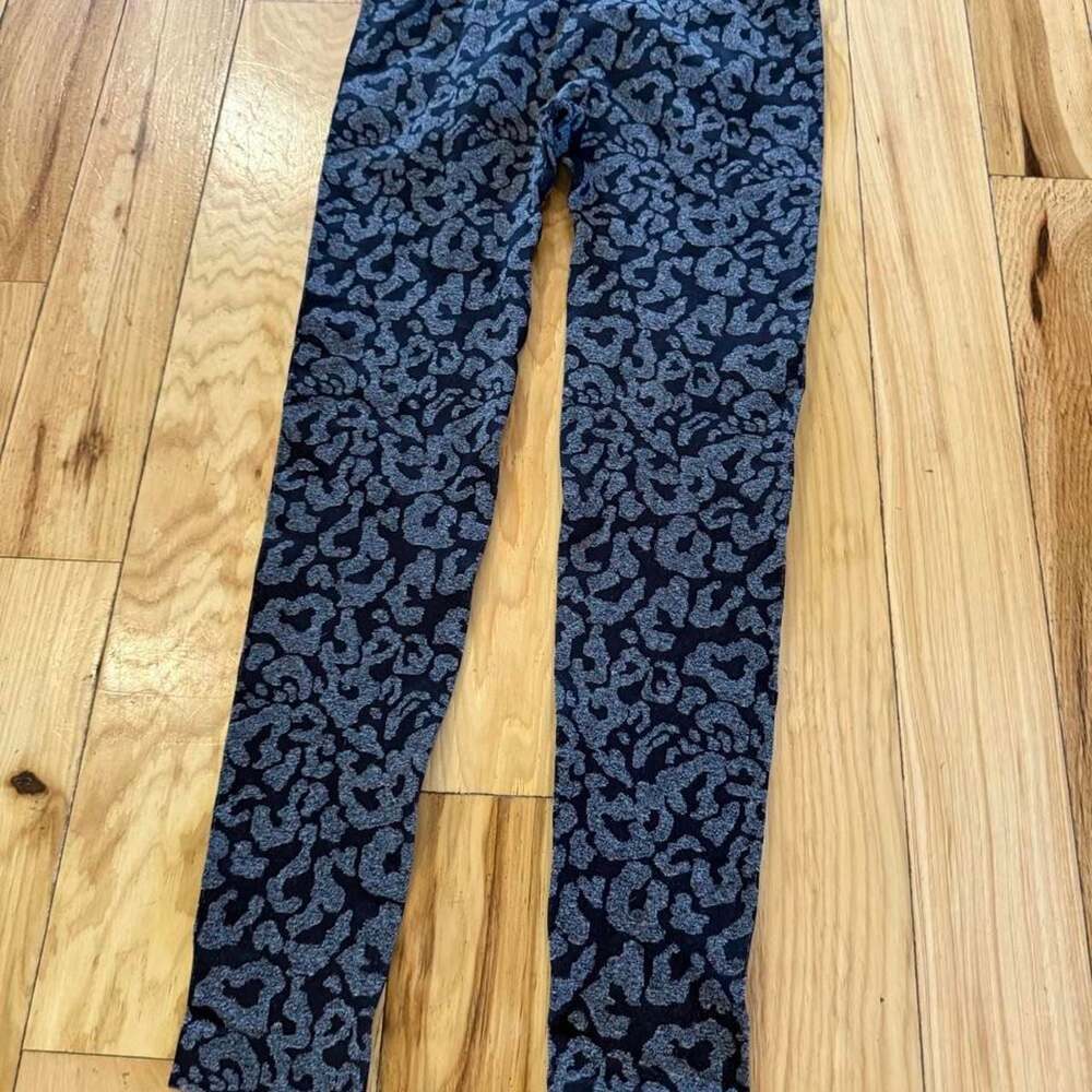 Unbranded Leopard Print High-Waist Scrunch Butt Leggings Black Grey Size S